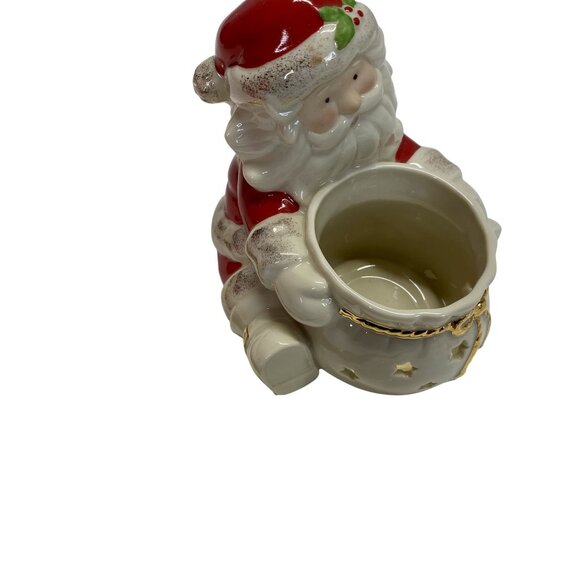 Lenox Santa Tea Light Holder Ceramic Christmas Decoration - Picture 6 of 7